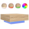 vidaXL Salontafel met LED-verlichting 80x80x31 cm sonoma eikenkleurig