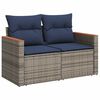 vidaXL 6-delige Loungeset met kussens poly rattan grijs