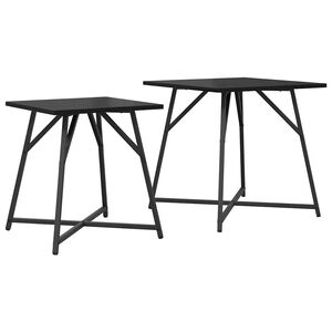 vidaXL Bijzettafelset 2 st Zwart Eiken 50 x 50 x 50 cm