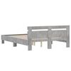 vidaXL Bedframe met hoofdeinde en LED betongrijs 150x200 cm