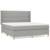 vidaXL Boxspring met matras stof lichtgrijs 160x200 cm