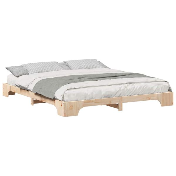 vidaXL Bedframe Bruin 180 x 210 cm Massief grenenhout