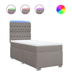 vidaXL Boxspring met matras stof taupe 80x200 cm