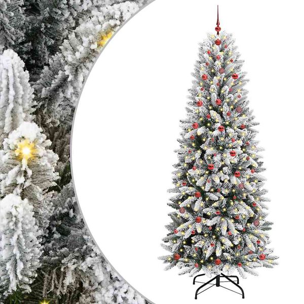 vidaXL Kunstkerstboom Wit 240 cm PVC en Plastic en Staal en PE