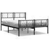 vidaXL Bedframe met hoofd- en voeteneinde metaal zwart 140x200 cm