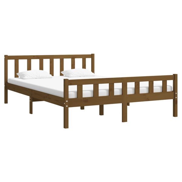 vidaXL Bedframe massief hout honingbruin 120x200 cm
