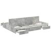 vidaXL Opbergbedframe met lade Beton Grijs 140 x 190 cm Bewerkt hout