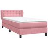 vidaXL Boxspring met matras fluweel roze 80x220 cm