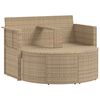 vidaXL Tuinbank met kussen 8 pcs Beige en Licht Grijs poly rattan