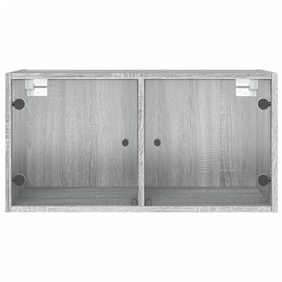 vidaXL Wandkast met glazen deuren 68,5x37x35 cm grijs sonoma