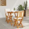 vidaXL Bistroset met kussen 3 pcs Olie naturel Massief Acaciahout