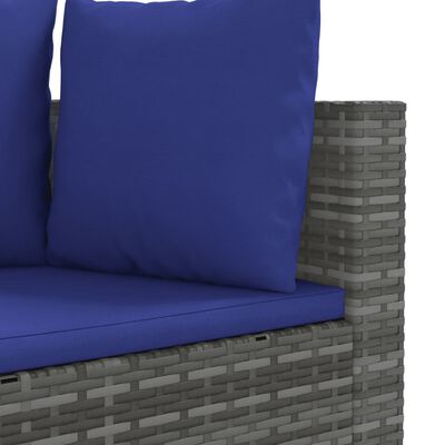 vidaXL 10-delige Loungeset met kussens poly rattan grijs