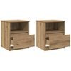 vidaXL Nachtkastjes 2 st 40x40x50 cm bewerkt hout artisanaal eiken