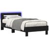 vidaXL Bedframe met LED-stripverlichting Zwart eiken Bewerkt hout