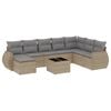 vidaXL 9-delige Loungeset met kussens poly rattan beige