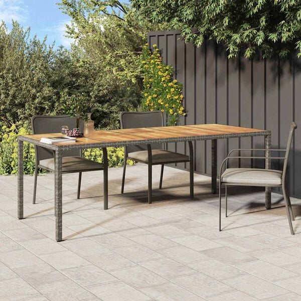 vidaXL Tuin Eettafel Grijs 250 x 100 x 75 cm poly rattan