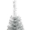 vidaXL Kunstmatig Voorverlicht Kerstboom met 300 LED Zilver 240 cm PET