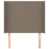 vidaXL Hoofdbord met randen 83x16x118/128 cm stof taupe
