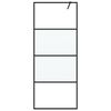 vidaXL Inloopdouchewand 80x195 cm halfmat ESG-glas zwart