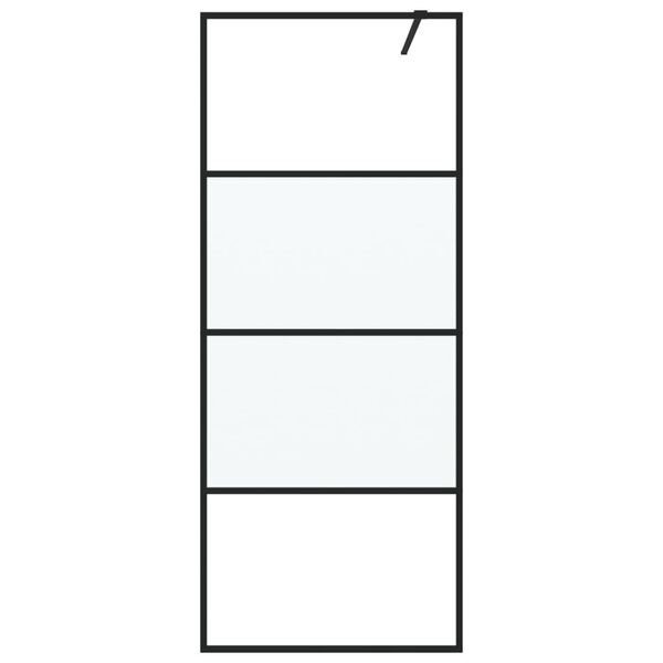 vidaXL Inloopdouchewand 80x195 cm halfmat ESG-glas zwart