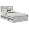 vidaXL Bedframe met hoofdeinde Beton 120 x 190 cm Massief grenenhout