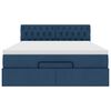 vidaXL Bed met matras 140x190 cm stof blauw