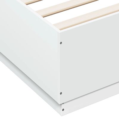 vidaXL Bedframe met LED-verlichting bewerkt hout wit 150x200 cm