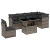 vidaXL 7-delige Loungeset met kussens poly rattan grijs