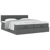 vidaXL Ottoman bed met matrassen 180x200cm stof donkergrijs