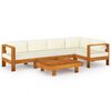vidaXL 6-delige tuinloungeset met kussens 100x60 cm acaciahout