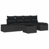 vidaXL Bankstel 5 st poly rattan
