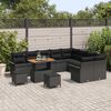 vidaXL Tuin Sofa Set met kussen met opslag met kussen 12 pcs Zwart