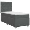 vidaXL Boxspringbed met matras met hoofdeinde Donkergrijs Enkel Stof