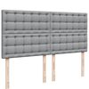 vidaXL Boxspring met matras stof lichtgrijs 180x200 cm