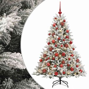 vidaXL Kunstkerstboom met kerstbal 120 cm 150 LED's Warmwit