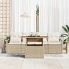 vidaXL Tuin Sofa Set met kussen 5 pcs beige en cr&egrave;mekleurig