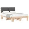 vidaXL Bedframe met Gevoerd Hoofdgedeelte Donkergrijs 140 x 200 cm
