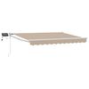 vidaXL Handbediende luifel met LED's Beige en Wit 3 x 2 m