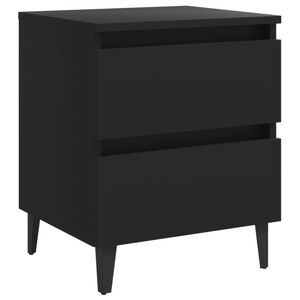 vidaXL Nachtkastje 40x35x50 cm bewerkt hout zwart