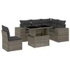 vidaXL 6-delige Loungeset met kussens poly rattan grijs