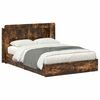 vidaXL Bedframe met opslag Gerookt eiken 135 x 190 cm Bewerkt hout