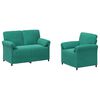 vidaXL Bankstel 2 st Turquoise Fluweel