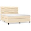 vidaXL Boxspring met matras stof cr&egrave;mekleurig 180x200 cm