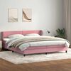 vidaXL Boxspring met matrassen fluweel roze 200x210 cm
