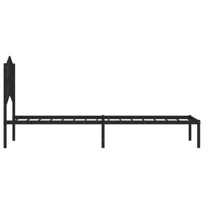 vidaXL Bedframe met hoofdbord metaal zwart 100x190 cm