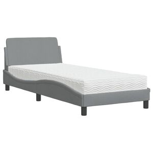 vidaXL Bed met matras "Dover" stof lichtgrijs 80x200 cm