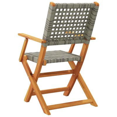 vidaXL Tuinstoelen 2 st massief acaciahout en poly rattan grijs