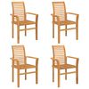 vidaXL Eetkamerstoel 4 st Massief Teakhout Bruin 62 x 55 x 94 cm