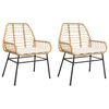 vidaXL Tuinstoelen 2 st met kussens poly rattan bruin