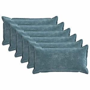 vidaXL Kussensloop 6 pcs HOUTEN Blauw 40 x 80 cm Chenille Stof